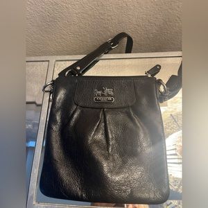 Coach black leather crossbody